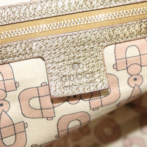 GUCCI GG Canvas Sherry Line Hand Bag Beige Gold - Picture 15 of 16